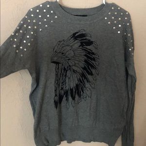 Studded Grey Indian Sweater